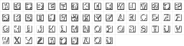 PixCapsShadow Regular  glyph index