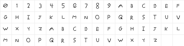 GrandStencil Regular  glyph index