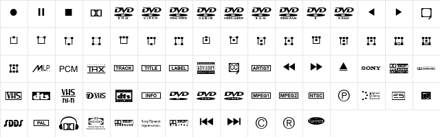 CombiSymbols DV Regular  glyph index