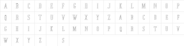 Jocker Free Outline Regular  glyph index