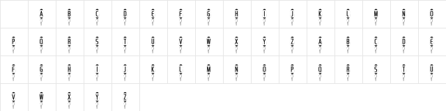 101! Dad's KeyZ Regular  glyph index