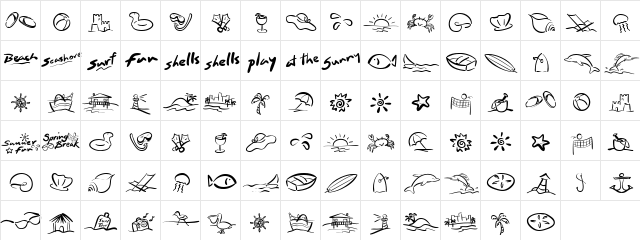 LD Symbol Beach Regular  glyph index