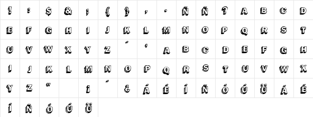 SantoDomingo DeChile Regular  glyph index