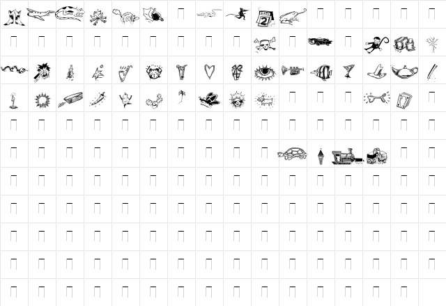 DF Inspirations Two Medium  glyph index