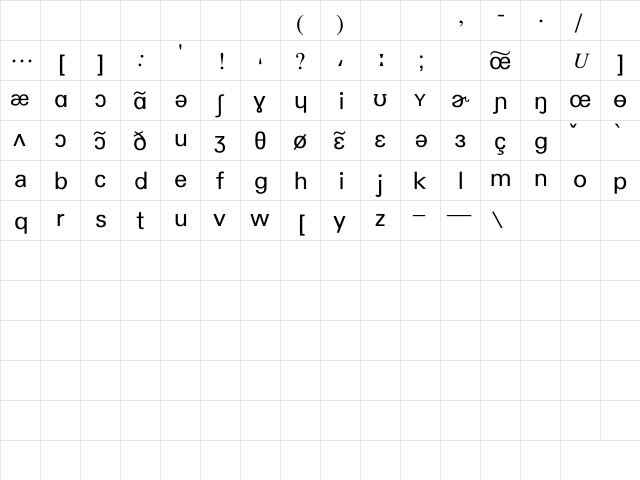 HMPhone BDC Regular  glyph index