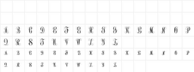 Monogram kk sc Regular  glyph index