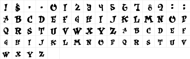 Wass Regular  glyph index