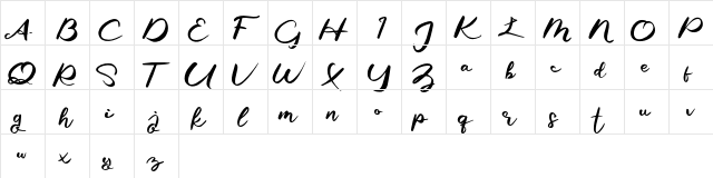 Giji FREE Regular  glyph index