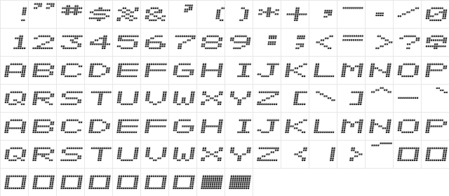 Alpine 7558S Normal  glyph index