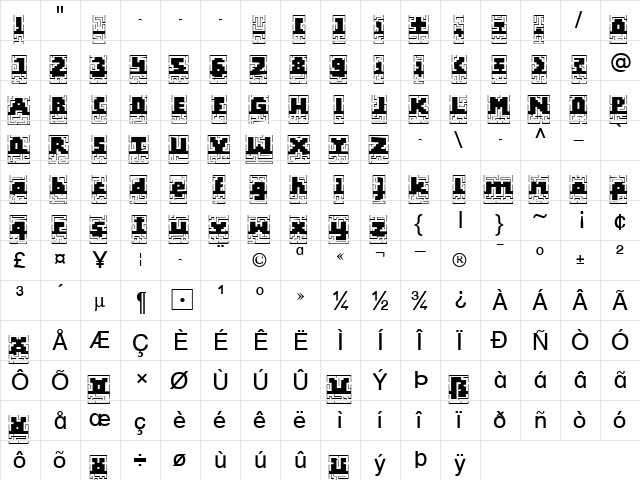 Labyrinth2 Becker Normal  glyph index