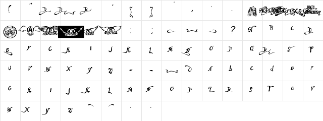 Aero?Font?One Regular  glyph index