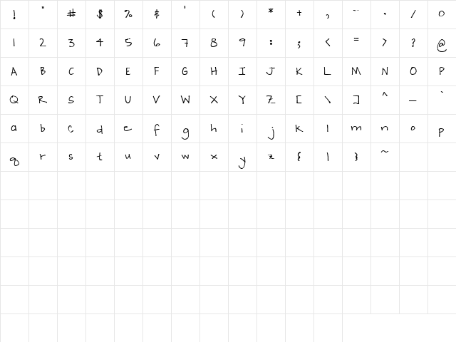 LD Print 3 Regular  glyph index