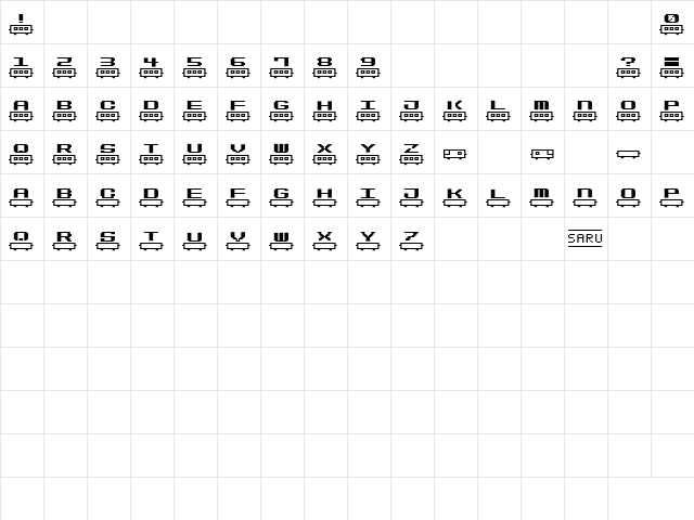 Bit Toys20 (sRB) Regular  glyph index