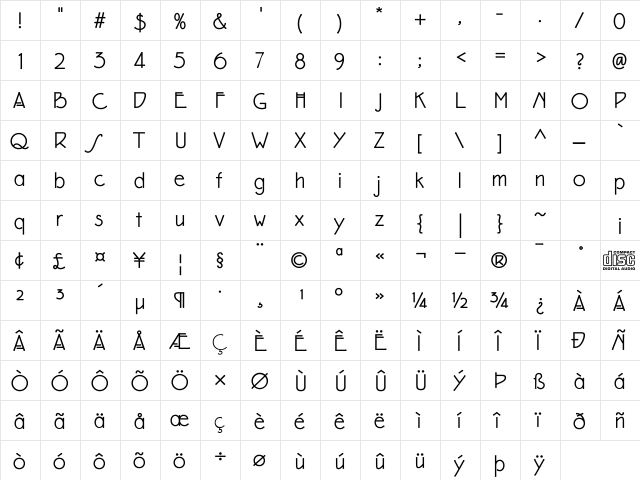EaglefeatherVlbold Bold  glyph index