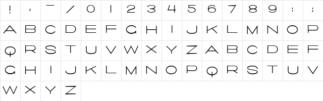 Salaryman Regular  glyph index