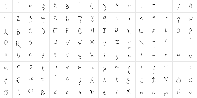 CD Writing Medium  glyph index