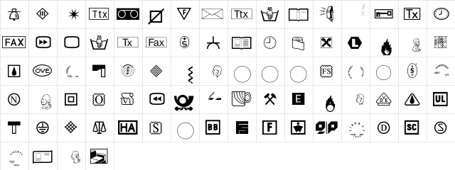Communications P08  glyph index