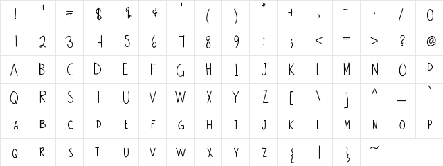 Becca Medium  glyph index