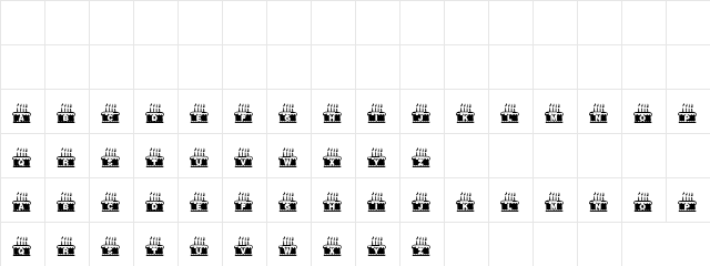 Buuny 2bd Regular  glyph index