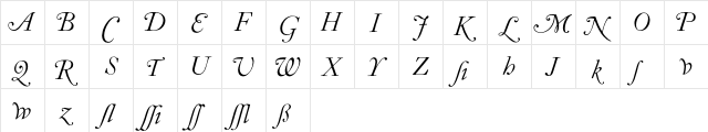 CaslonQW-Italic Regular  glyph index