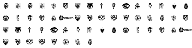 LFP Regular  glyph index