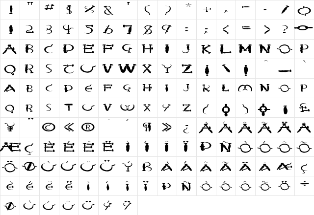 FZ UNIQUE 28 MANGLED EX Normal  glyph index