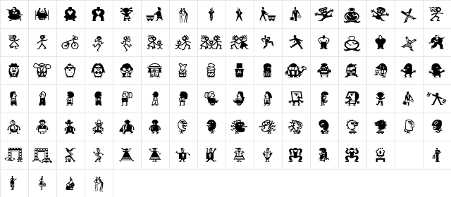 Mini Pics Lil Folks  glyph index