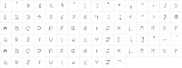 Autumn Pixels Regular  glyph index