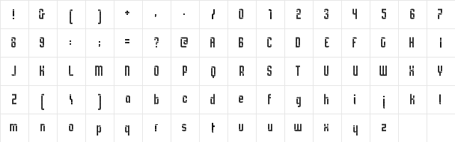 u11 Regular  glyph index