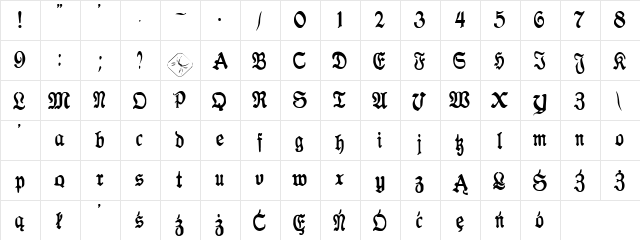 Antraxja  Goth 1938 Regular  glyph index