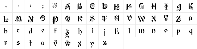 CrinolineSSK Bold  glyph index