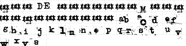 uncletypewriter Regular  glyph index