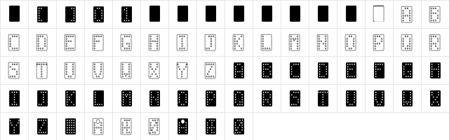 Domino normal Regular  glyph index
