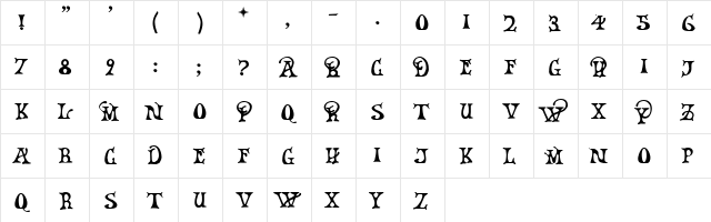 Earthpig Medium  glyph index