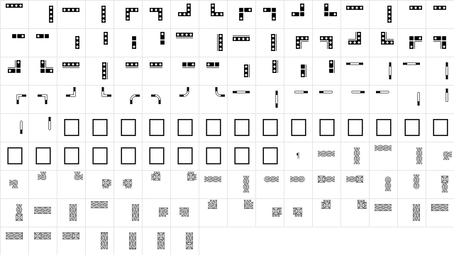 ByDesign Borders2 Regular  glyph index