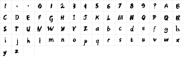 Scratchy Large  glyph index