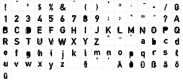 Copystruct Bold  glyph index