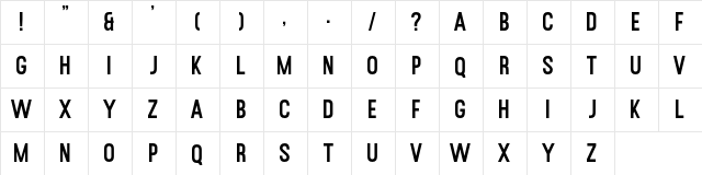 Rusted Orlando Sans Demo Regular  glyph index