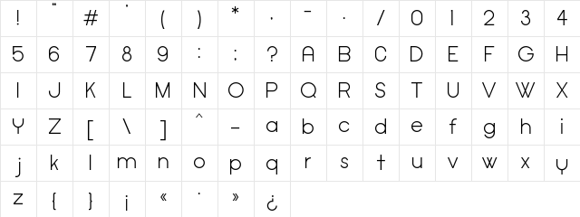 Cypher Regular  glyph index