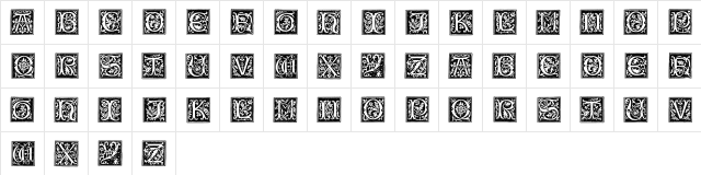 TypographerWoodcutInitialsOne Regular  glyph index