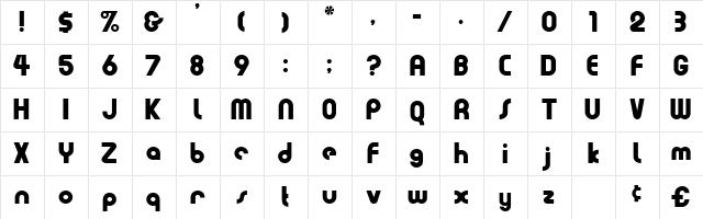 Evia Display SSi Regular  glyph index