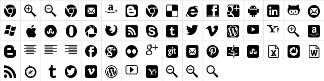 WLM Web Iconized Regular  glyph index