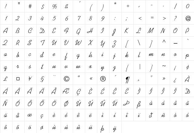 Kaufmann-Normal Regular  glyph index