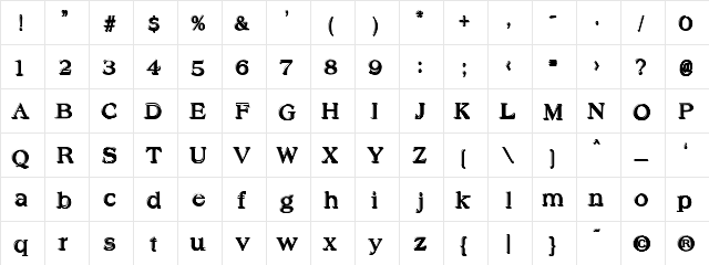Offset Plain Regular  glyph index
