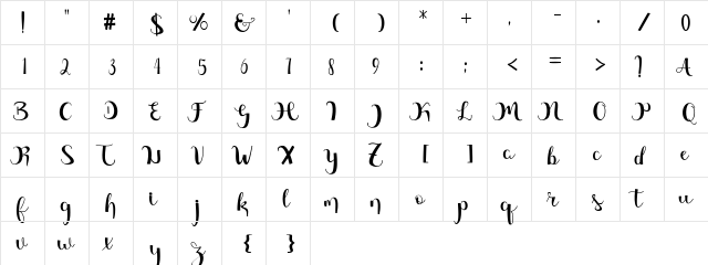 Magnificent Free Regular  glyph index