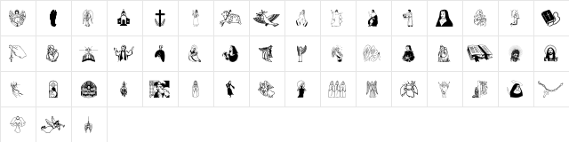 Faith Regular  glyph index