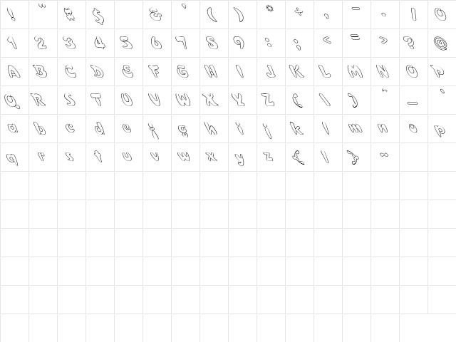 Croissant Hollow Extreme Lefty Regular  glyph index
