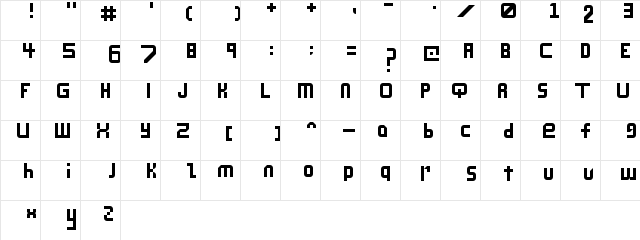 bellafonte Regular  glyph index