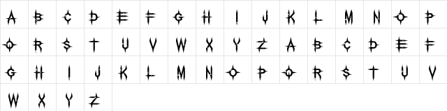 Pale Horse Regular  glyph index