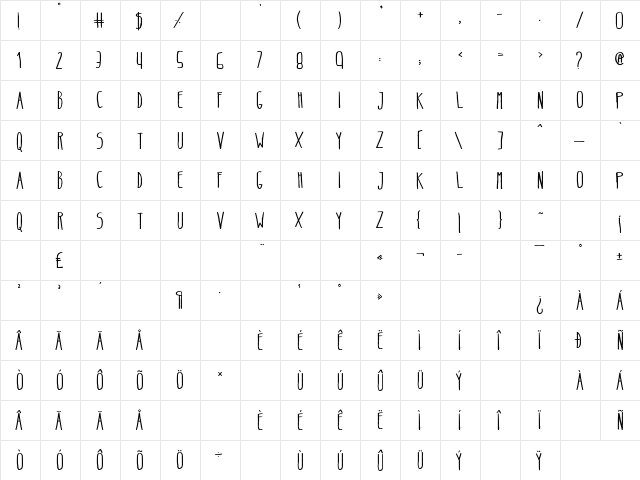Belta Regular Regular  glyph index